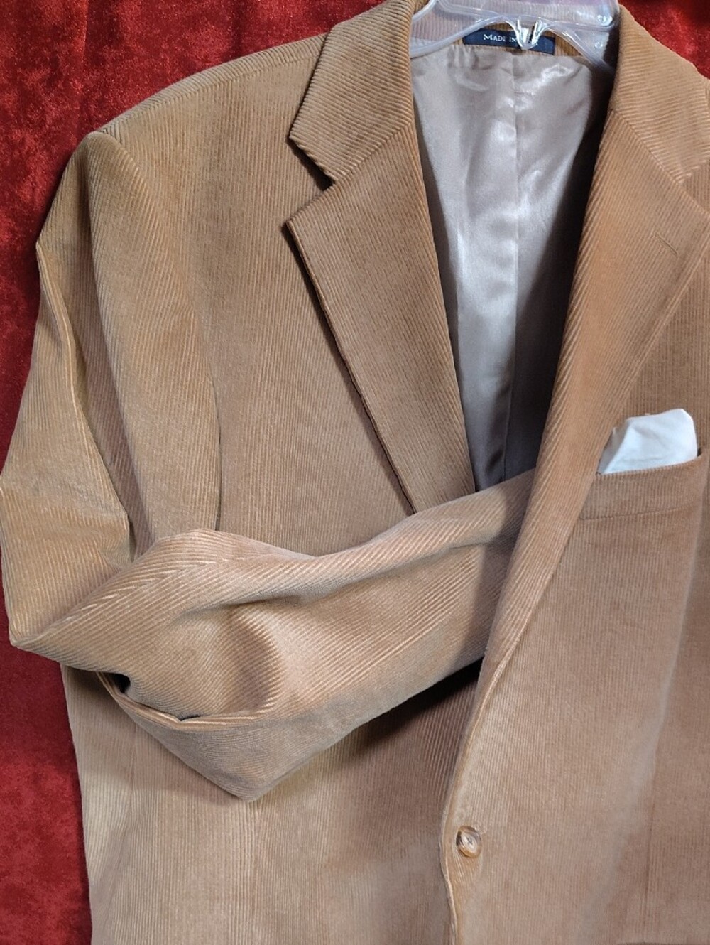 Lands' End Men's Corduroy Sport Coat in Tan - Picture 6 of 9
